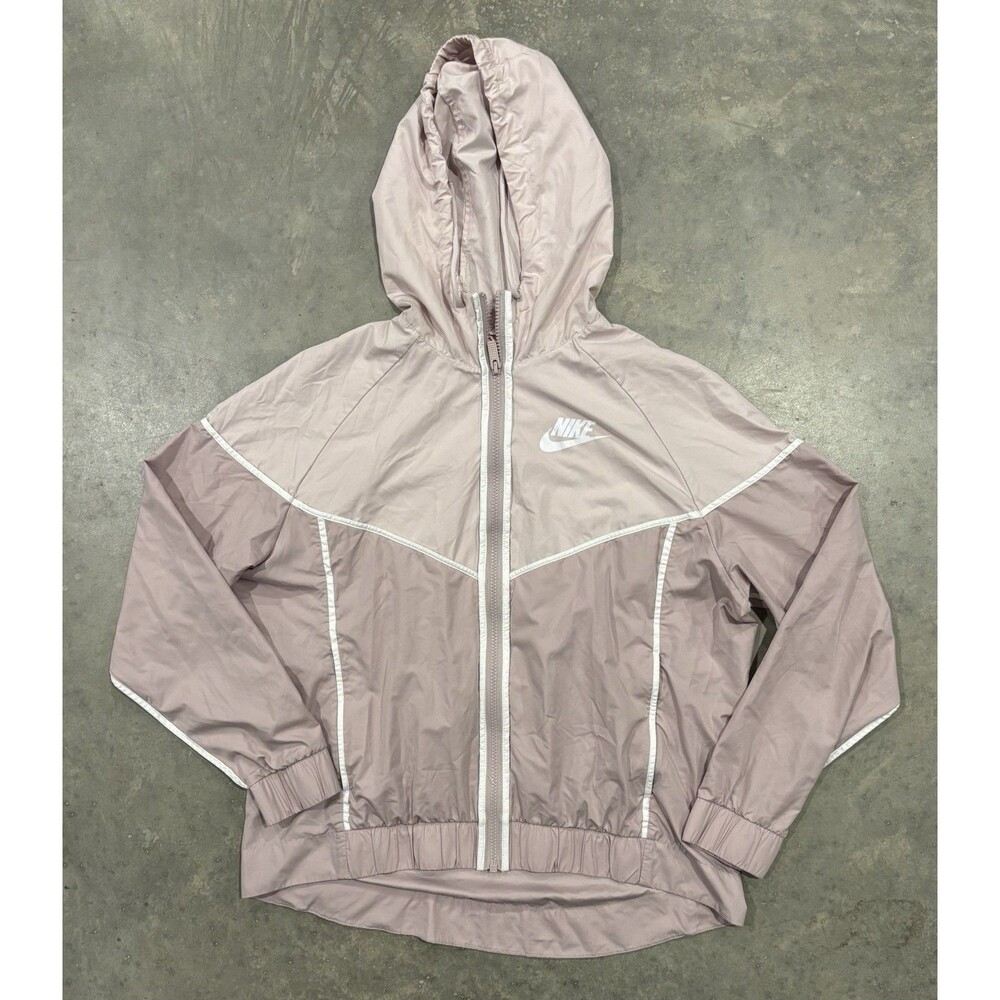 Nike Sportswear Windrunner Jacket Pink Two Tone Hooded Womens Large Red Tag